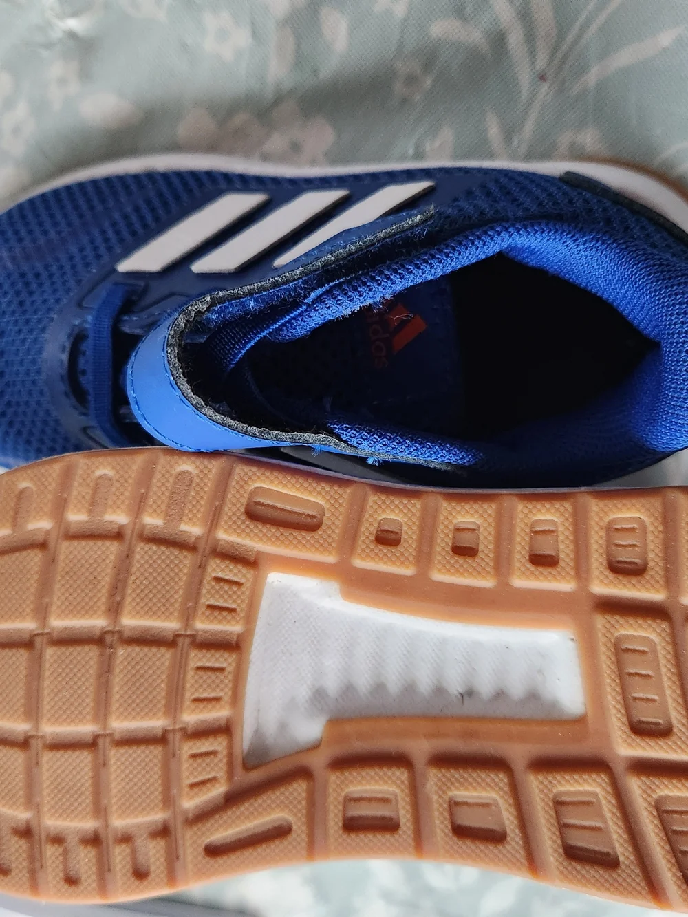 Kids adidas neo run falcon 8k Blue Athletic Sneakers with White Stripes